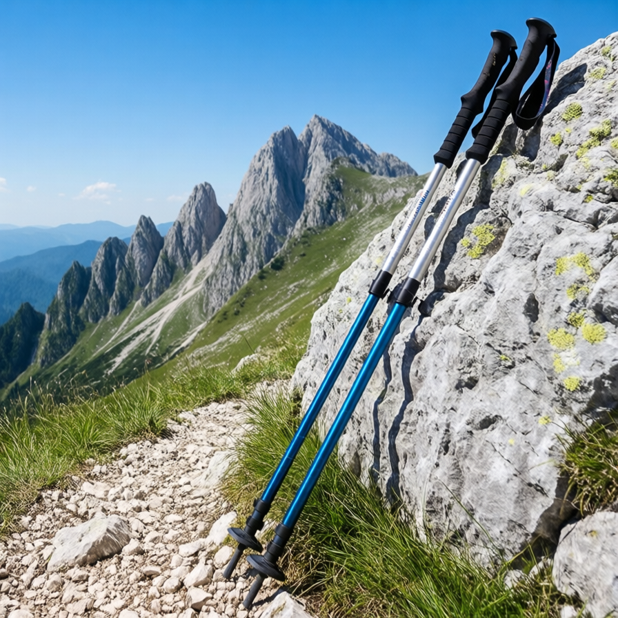 Bețe telescopice de trekking din aliaj de aluminiu